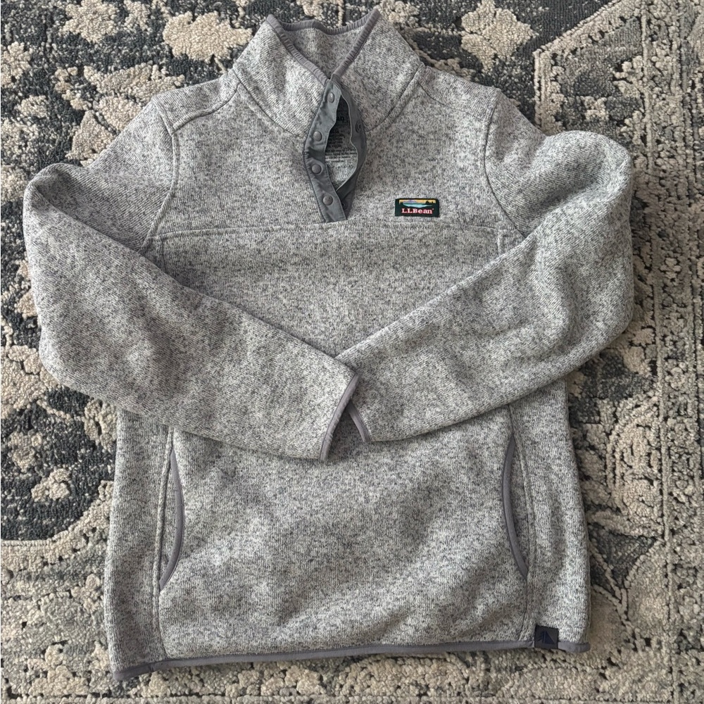 L.L. Bean Gray Women’s Fleece Pullover Sweater